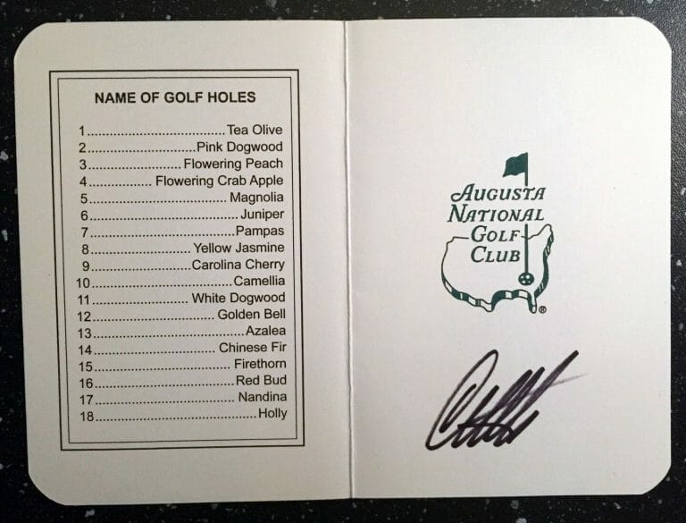 MASTERS CHAMPION CRAIG STADLER SIGNED MASTERS SCORECARD COA COLLECTIBLE MEMORABILIA