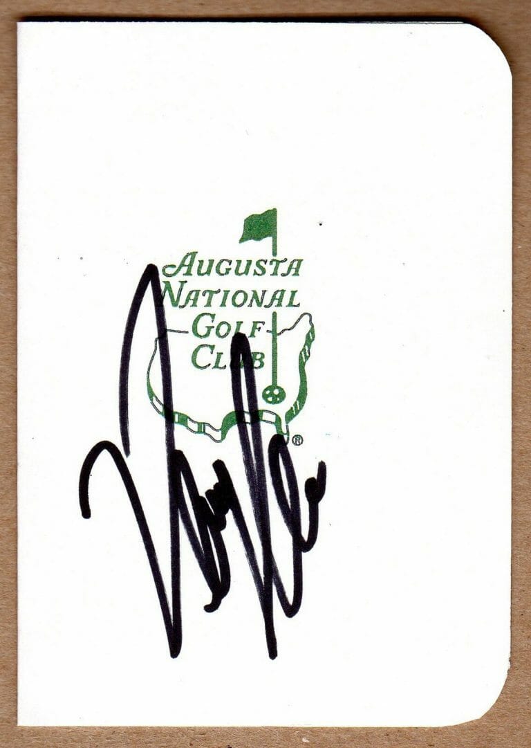 DANNY LEE SIGNED MASTERS SCORECARD COA COLLECTIBLE MEMORABILIA