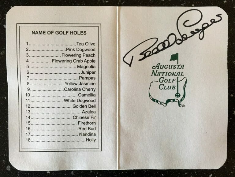 BERNHARD LANGER SIGNED MASTERS SCORECARD 3 COA COLLECTIBLE MEMORABILIA