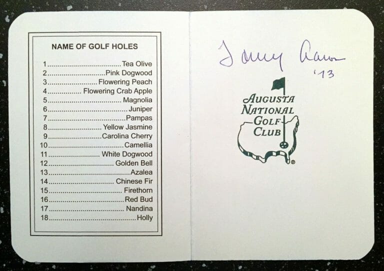 TOMMY AARON SIGNED MASTERS SCORECARD 5 COA COLLECTIBLE MEMORABILIA