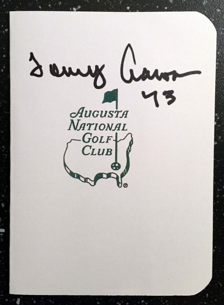 TOMMY AARON SIGNED MASTERS SCORECARD 7 COA COLLECTIBLE MEMORABILIA