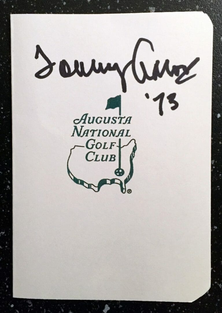 TOMMY AARON SIGNED MASTERS SCORECARD 8 COA COLLECTIBLE MEMORABILIA
