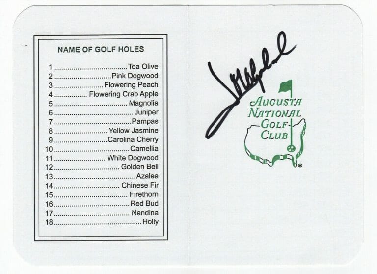 JOSE MARIA OLAZABAL SIGNED MASTERS SCORECARD 2 COA COLLECTIBLE MEMORABILIA