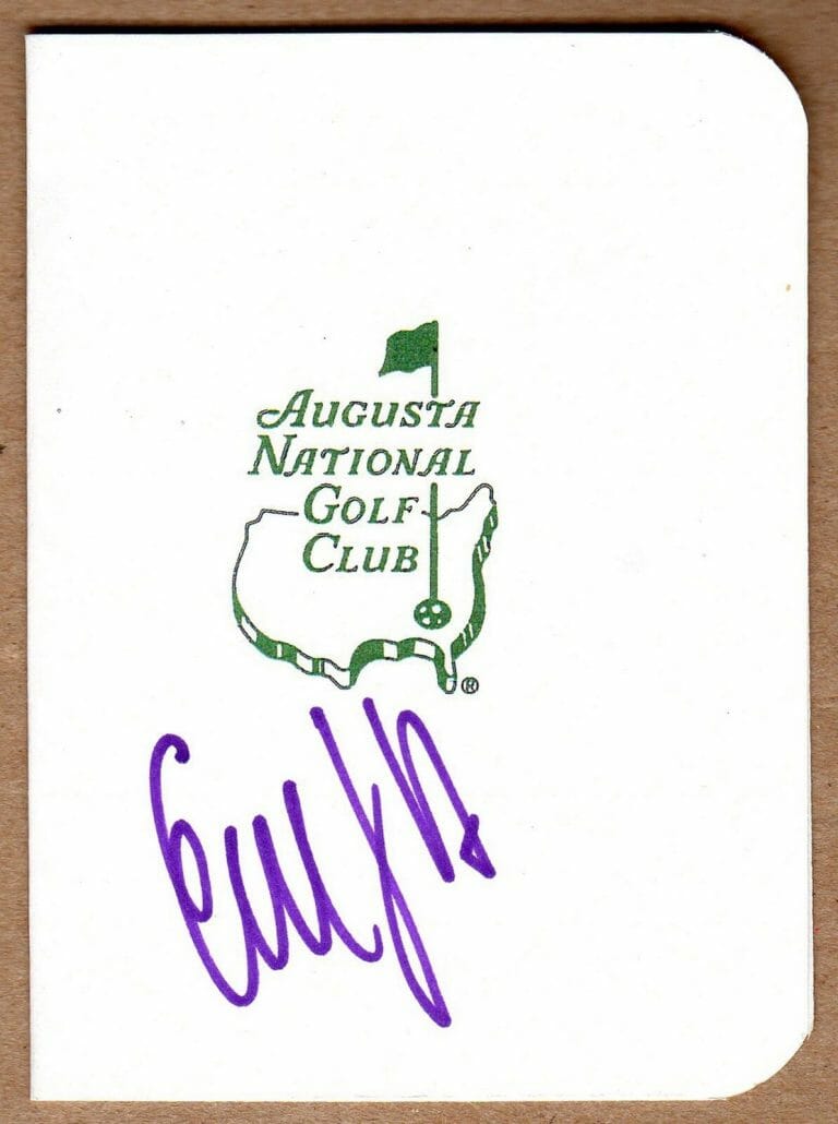 GOLFER EMILIANO GRILLO SIGNED MASTERS SCORECARD COA COLLECTIBLE MEMORABILIA