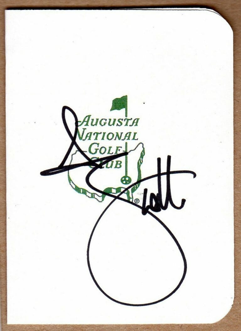 MASTERS CHAMPION ADAM SCOTT SIGNED MASTERS SCORECARD COA COLLECTIBLE MEMORABILIA