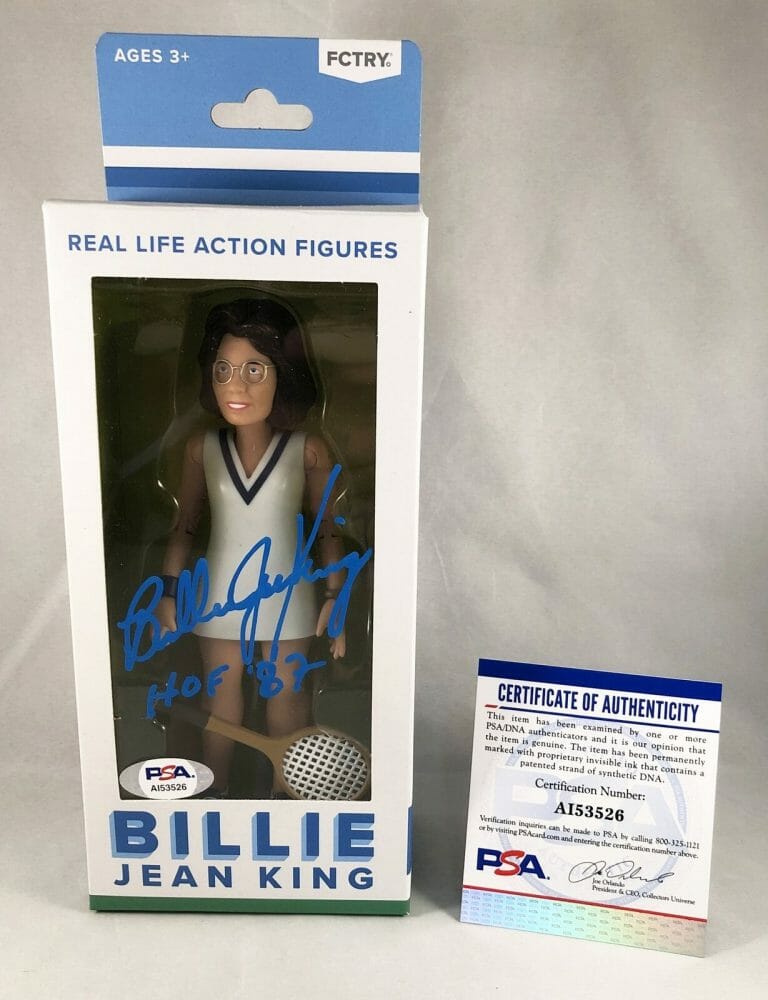 BILLIE JEAN KING SIGNED FIGURE TOY PSA/DNA COA COLLECTIBLE MEMORABILIA