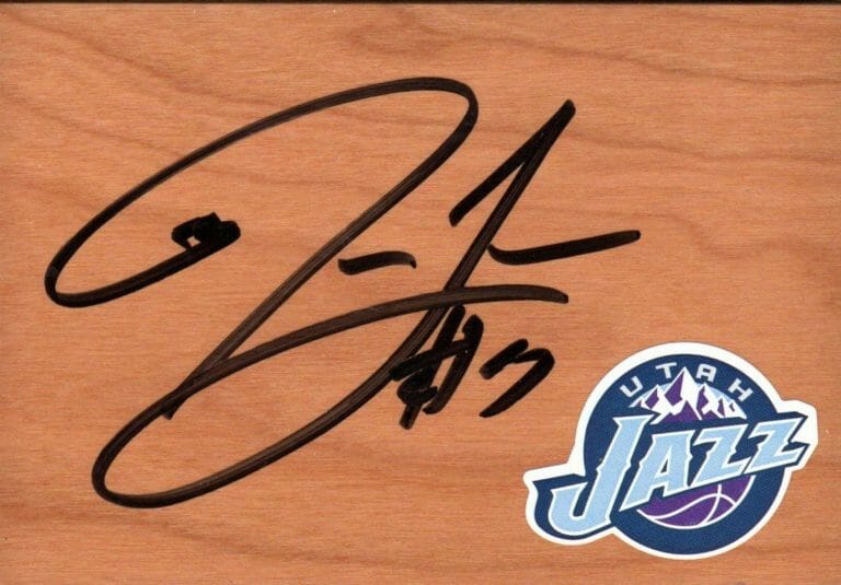UTAH JAZZ JOHN LUCAS III AUTOGRAPHED FLOORBOARD COA COLLECTIBLE MEMORABILIA