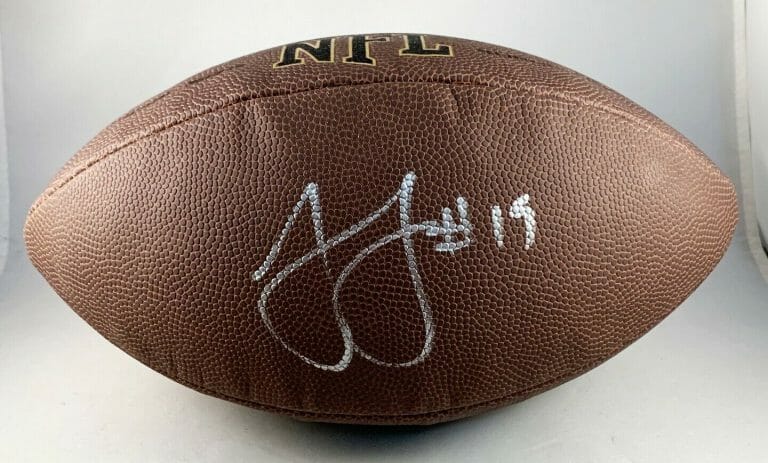 PITTSBURGH STEELERS JUJU SMITH-SCHUSTER SIGNED FULL SIZE NFL COMPOSITE FOOTBALL COLLECTIBLE MEMORABILIA