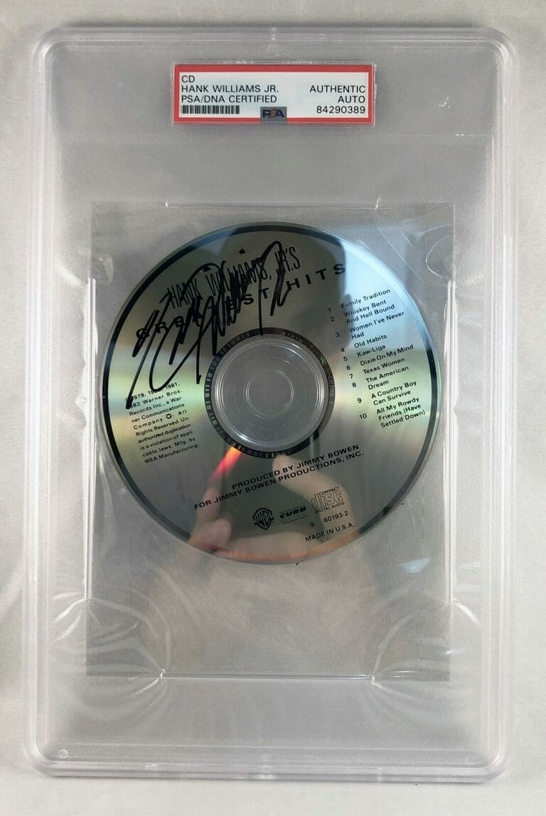 COUNTRY SINGER HANK WILLIAMS JR SIGNED CD PSA/DNA COA COLLECTIBLE MEMORABILIA