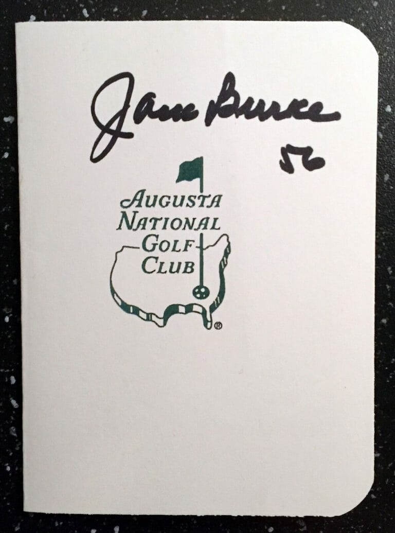 JACK BURKE SIGNED MASTERS SCORECARD 5 COA COLLECTIBLE MEMORABILIA