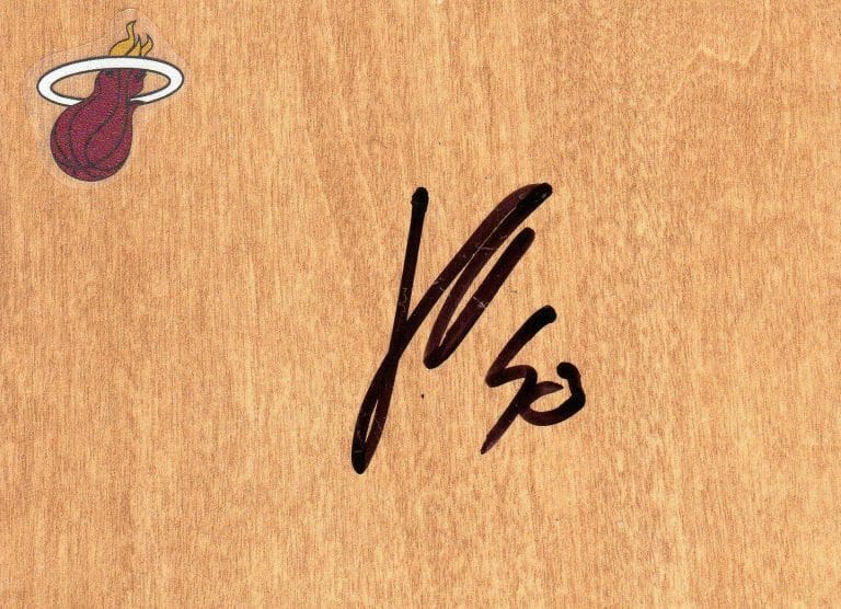 MIAMI HEAT JOEL ANTHONY SIGNED FLOORBOARD COA COLLECTIBLE MEMORABILIA