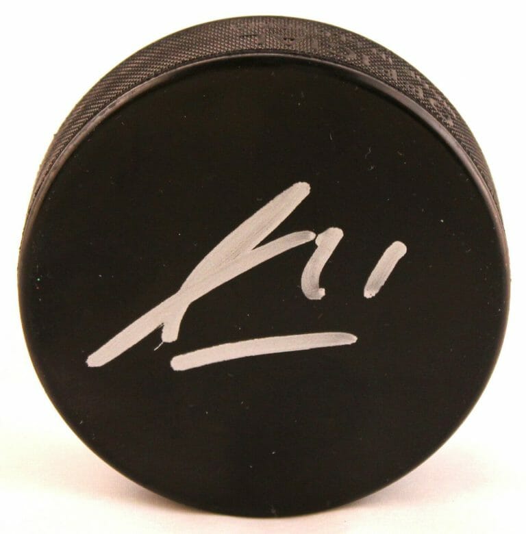 TORONTO MAPLE LEAFS JAMES VAN RIEMSDYK SIGNED HOCKEY PUCK COA COLLECTIBLE MEMORABILIA