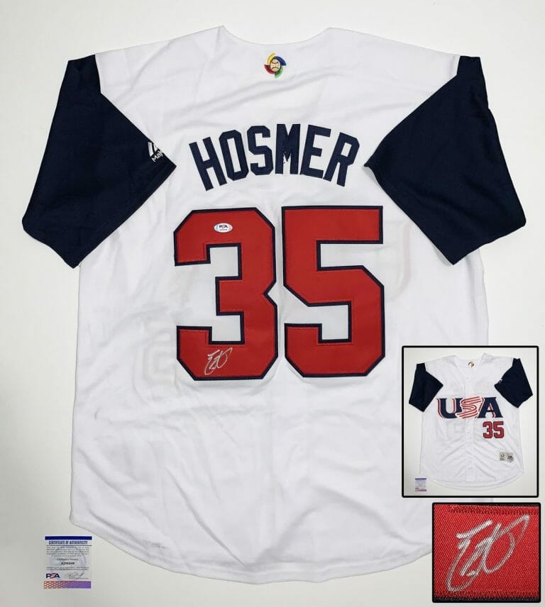 ERIC HOSMER SIGNED JERSEY 2017 WBC CHAMPS PSA/DNA COA COLLECTIBLE MEMORABILIA