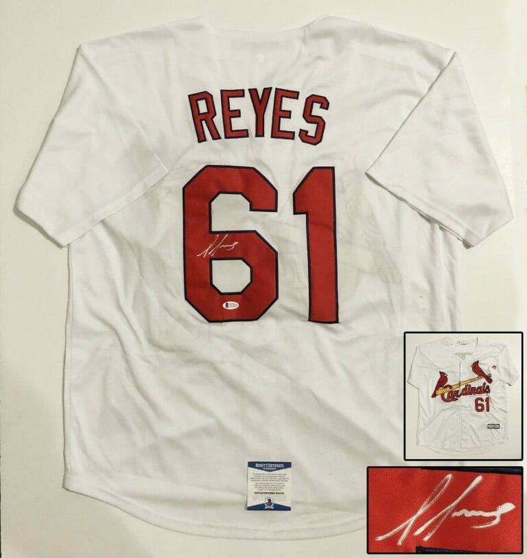 ST. LOUIS CARDINALS ALEX REYES SIGNED JERSEY PSA/DNA COA COLLECTIBLE MEMORABILIA