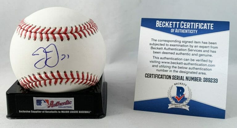 MIAMI MARLINS JJ BLEDAY SIGNED AUTHENTIC MLB BASEBALL BECKETT BAS COA COLLECTIBLE MEMORABILIA