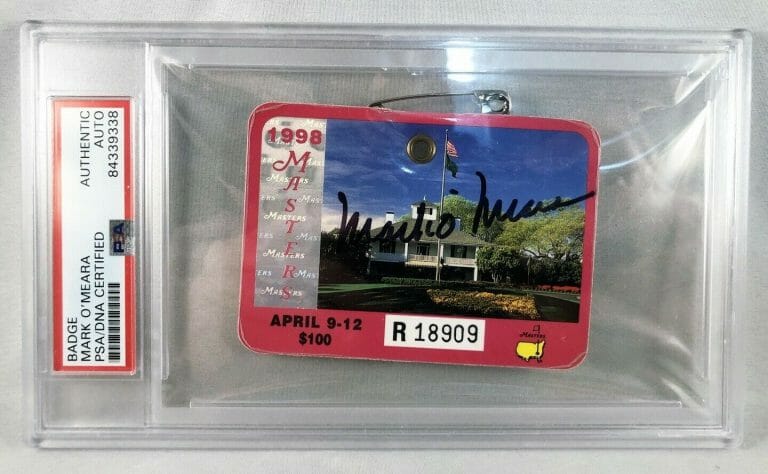 MASTERS CHAMPION MARK O’MEARA SIGNED MASTERS BADGE PSA/DNA COA COLLECTIBLE MEMORABILIA