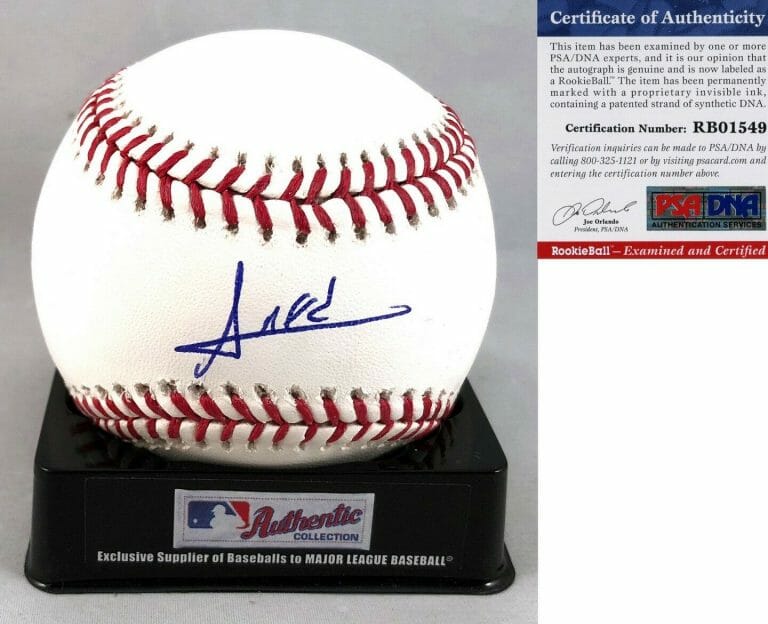 NEW YORK METS AMED ROSARIO SIGNED AUTHENTIC MLB BASEBALL PSA/DNA COA COLLECTIBLE MEMORABILIA