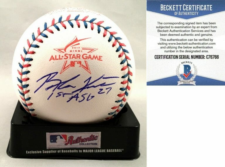 WASHINGTON NATIONALS BRANDON KINTZLER SIGNED 2017 ALL STAR BASEBALL BECKETT BAS COLLECTIBLE MEMORABILIA