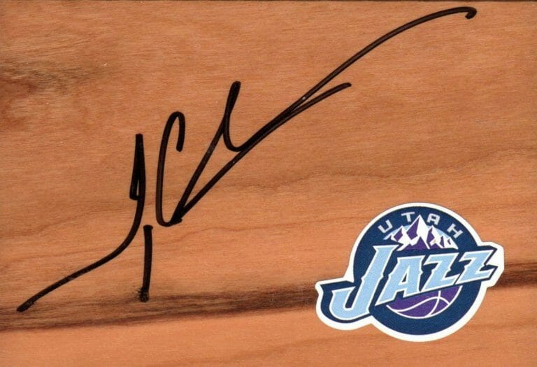 UTAH JAZZ TYRONE CORBIN SIGNED FLOORBOARD COA COLLECTIBLE MEMORABILIA