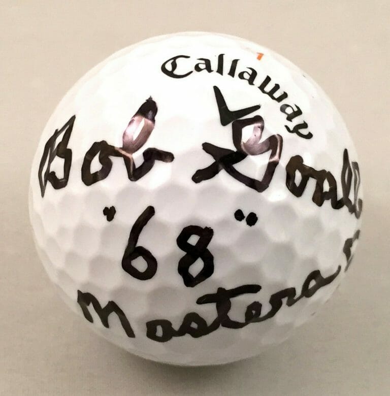BOB GOALBY SIGNED GOLF BALL MASTERS CHAMPION 68 COA COLLECTIBLE MEMORABILIA