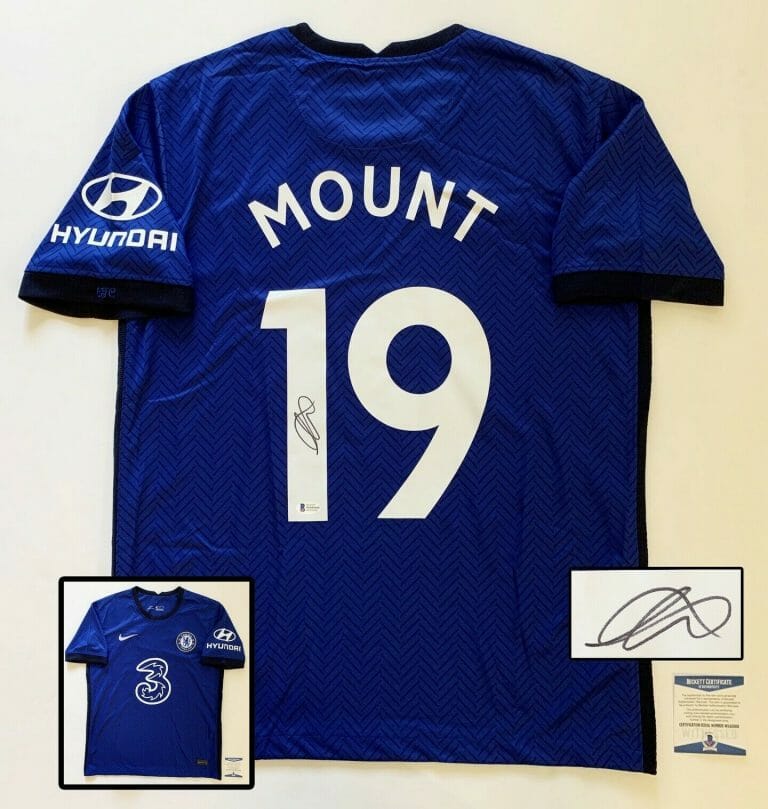 MASON MOUNT SIGNED JERSEY BECKETT BAS CHELSEA FC 2 COA COLLECTIBLE MEMORABILIA