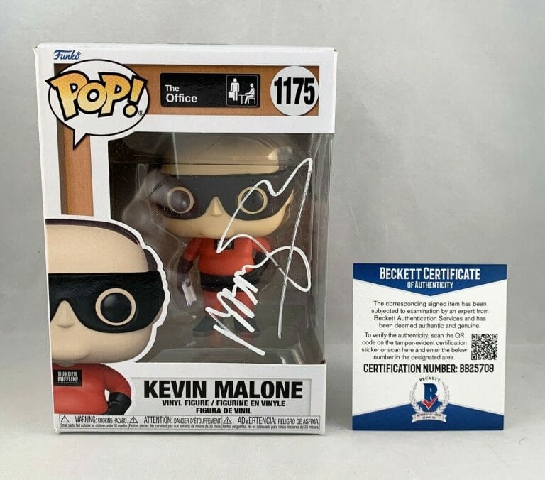 BRIAN BAUMGARTNER SIGNED FUNKO POP BECKETT BAS KEVIN MALONE THE OFFICE 2 COA COLLECTIBLE MEMORABILIA