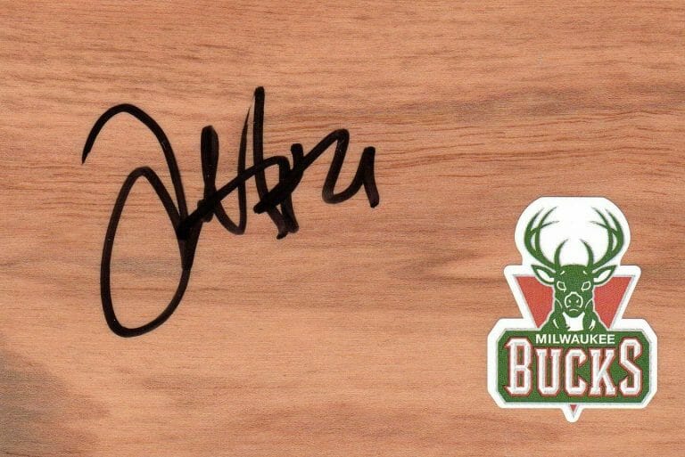 MILWAUKEE BUCKS JOHN HENSON SIGNED FLOORBOARD COA COLLECTIBLE MEMORABILIA