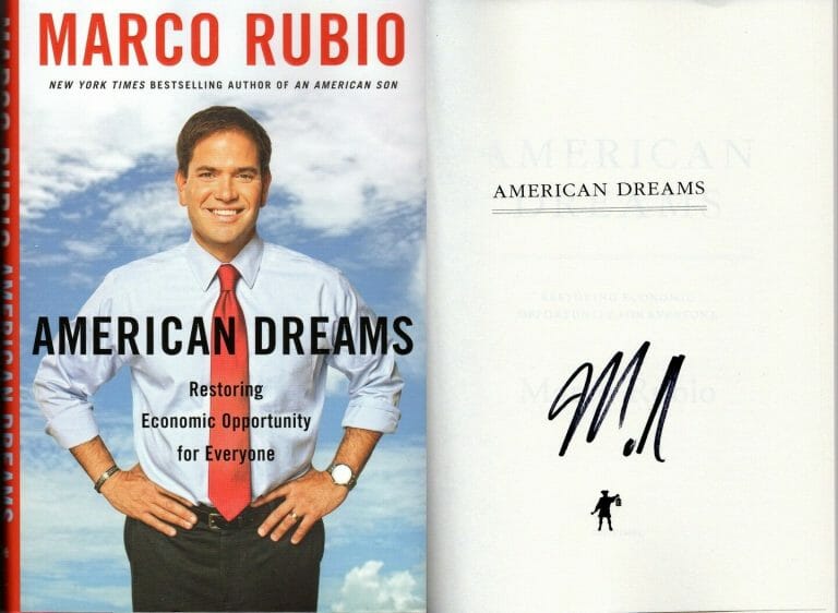 U.S. SENATOR MARCO RUBIO SIGNED BOOK AMERICAN DREAMS COA COLLECTIBLE MEMORABILIA