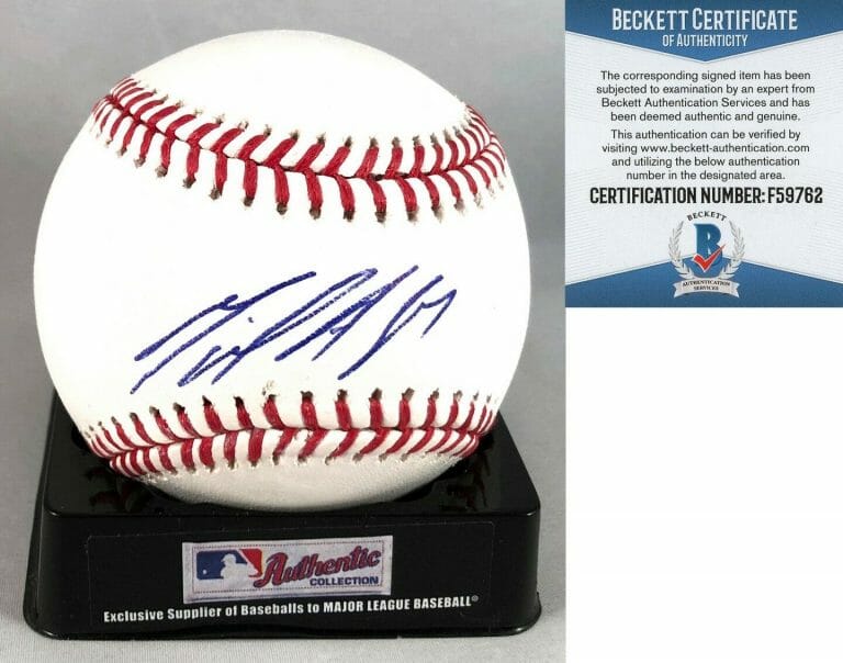 NEW YORK YANKEES MIGUEL ANDUJAR SIGNED AUTHENTIC MLB BASEBALL BECKETT BAS COA COLLECTIBLE MEMORABILIA