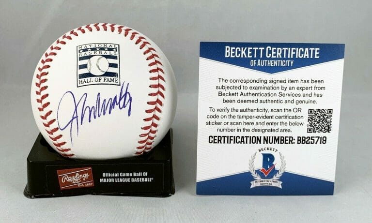 ATLANTA BRAVES JOHN SMOLTZ SIGNED AUTHENTIC MLB HOF BASEBALL BECKETT BAS COA COLLECTIBLE MEMORABILIA