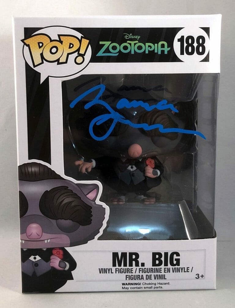 MAURICE LAMARCHE SIGNED FUNKO POP MR. BIG ZOOTOPIA #188 COA COLLECTIBLE MEMORABILIA