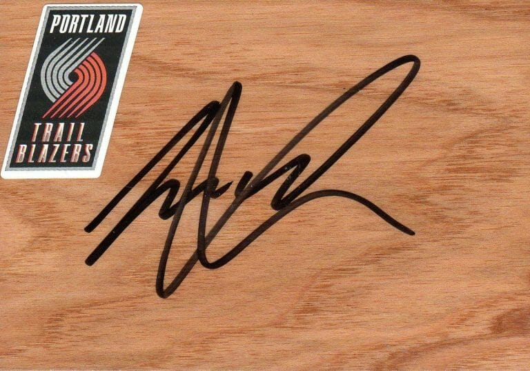 PORTLAND TRAIL BLAZERS JOEL FREELAND SIGNED FLOORBOARD COA COLLECTIBLE MEMORABILIA