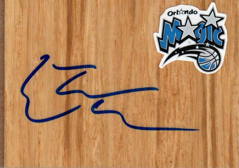 ORLANDO MAGIC ETWAUN MOORE SIGNED FLOORBOARD COA COLLECTIBLE MEMORABILIA