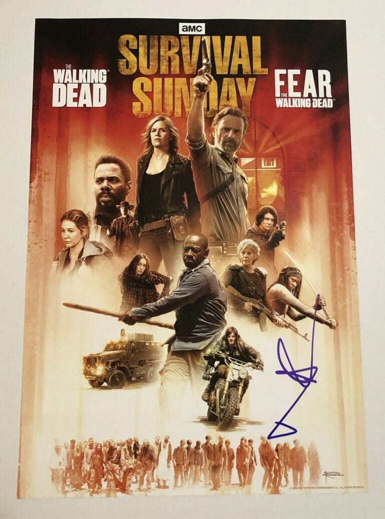 NORMAN REEDUS SIGNED 13×19 POSTER DARYL TWD THE WALKING DEAD 2 COA COLLECTIBLE MEMORABILIA