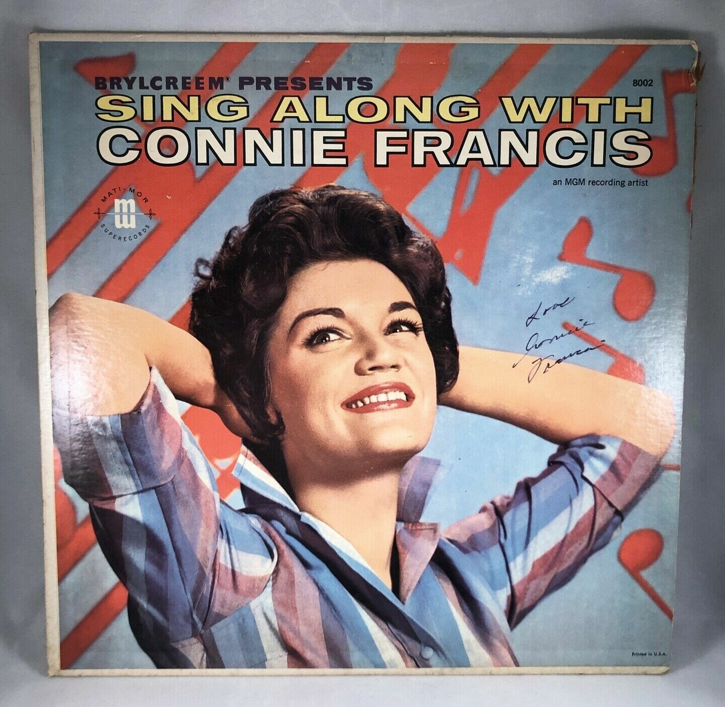 Connie Francis Signed LP Album Vinyl 2 COA Autographia