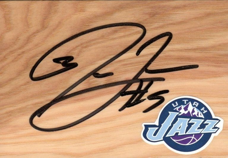 UTAH JAZZ JOHN LUCAS III SIGNED FLOORBOARD COA COLLECTIBLE MEMORABILIA