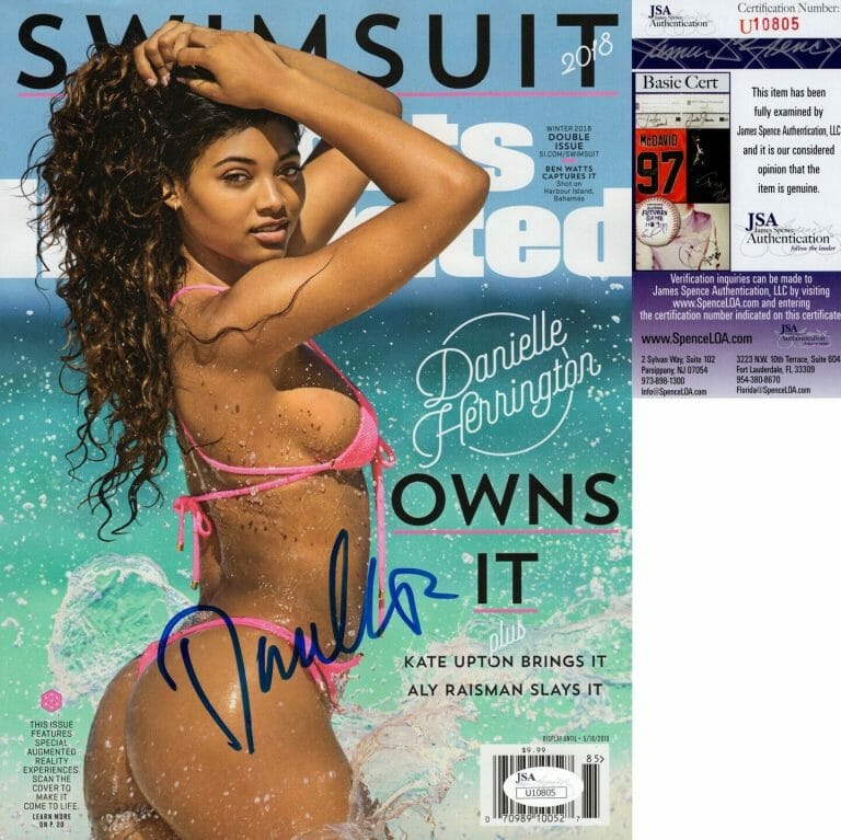 DANIELLE HERRINGTON SIGNED 2018 SPORTS ILLUSTRATED SWIMSUIT MAGAZINE SI JSA 2 CO COLLECTIBLE MEMORABILIA