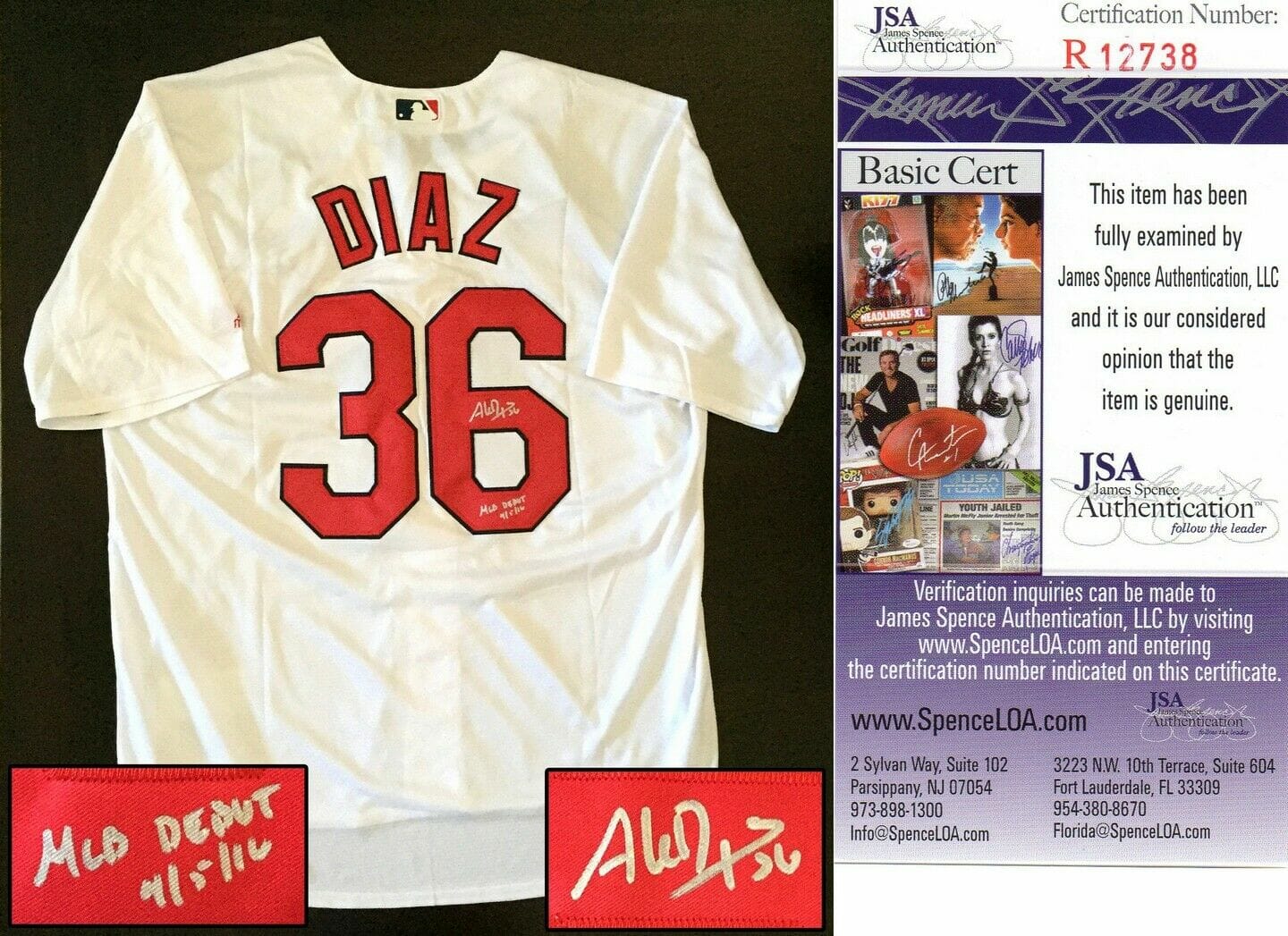 Aledmys Diaz Signed Cardinals Jersey (MLB Hologram) St.Louis All