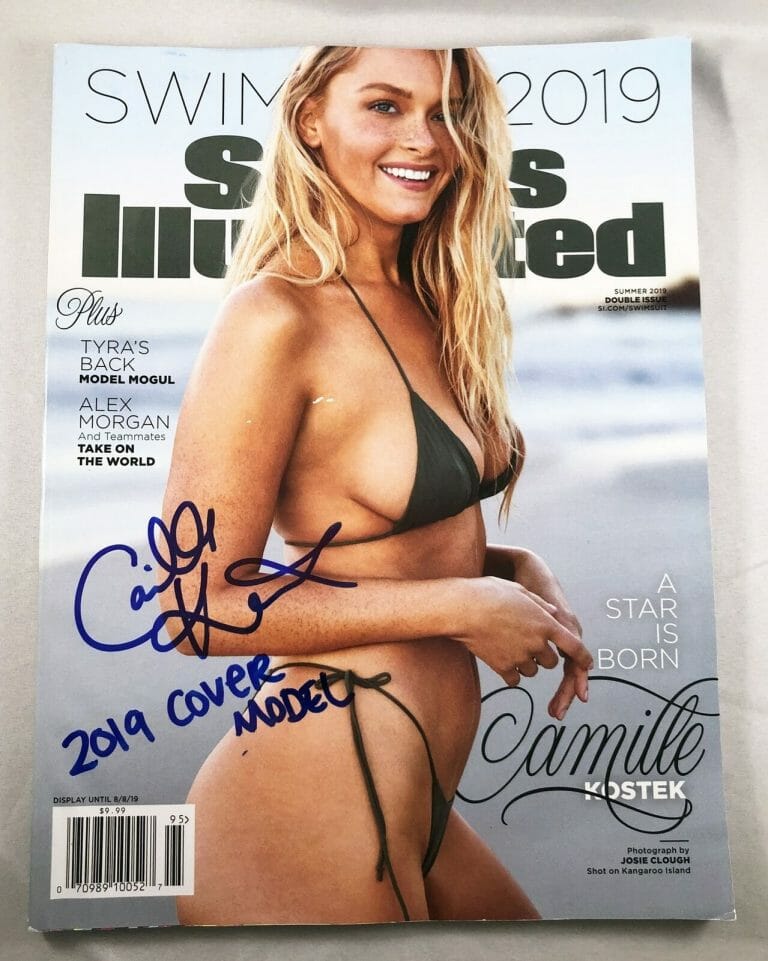 CAMILLE KOSTEK SIGNED MAGAZINE 2019 SI SWIMSUIT ISSUE 4 COA COLLECTIBLE MEMORABILIA