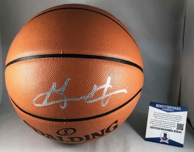 PHOENIX SUNS GRANT HILL SIGNED BASKETBALL BECKETT BAS COA COLLECTIBLE MEMORABILIA