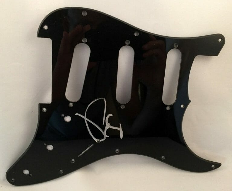 FALL OUT BOY PETE WENTZ SIGNED ELECTRIC PICKGUARD COA COLLECTIBLE MEMORABILIA