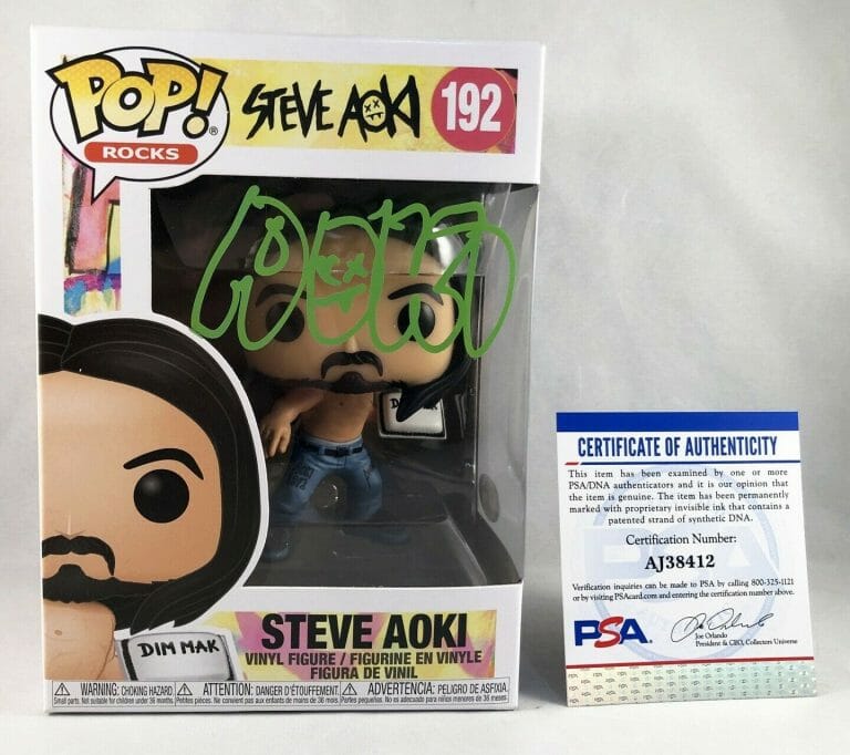 STEVE AOKI SIGNED FUNKO POP PSA/DNA 1 COA COLLECTIBLE MEMORABILIA
