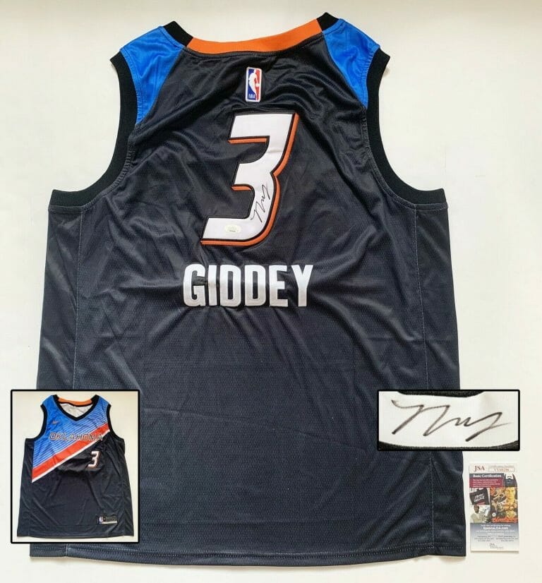 OKLAHOMA CITY THUNDER JOSH GIDDEY SIGNED JERSEY JSA COA COLLECTIBLE MEMORABILIA
