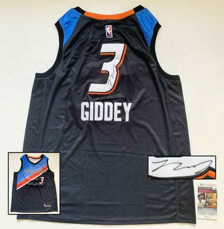 OKLAHOMA CITY THUNDER JOSH GIDDEY SIGNED JERSEY JSA 1 COA COLLECTIBLE MEMORABILIA