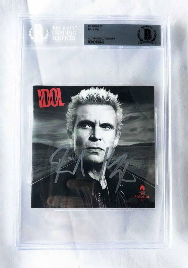 BILLY IDOL SIGNED CD COVER THE ROADSIDE BECKETT BAS 1 COA COLLECTIBLE MEMORABILIA