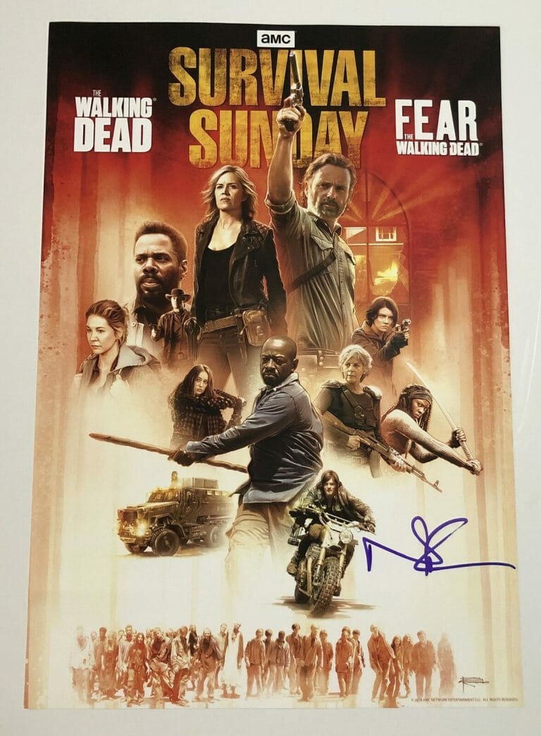 NORMAN REEDUS SIGNED 13×19 POSTER DARYL TWD THE WALKING DEAD 1 COA COLLECTIBLE MEMORABILIA