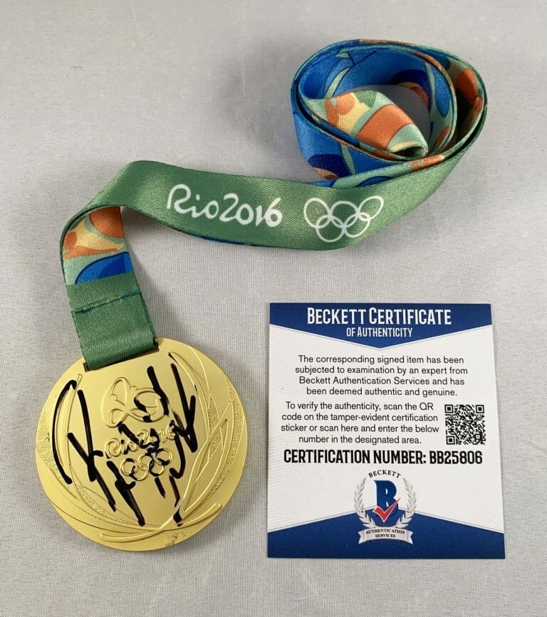 RYAN LOCHTE SIGNED GOLD MEDAL 2016 RIO OLYMPICS BECKETT BAS 7 COA COLLECTIBLE MEMORABILIA