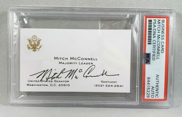 US SENATOR REPUBLICAN MAJORITY LEADER MITCH MCCONNELL SIGNED SENATE BUSINESS … COLLECTIBLE MEMORABILIA