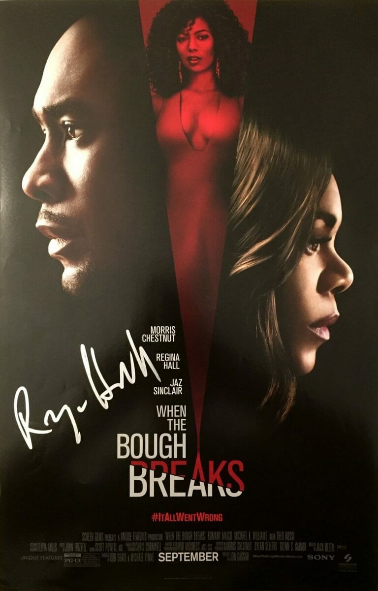 REGINA HALL SIGNED WHEN THE BOUGH BREAKS POSTER COA COLLECTIBLE MEMORABILIA