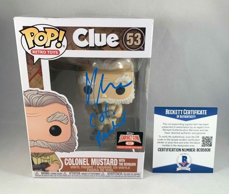 MARTIN MULL SIGNED FUNKO POP CLUE COLONEL MUSTARD WITH THE REVOLVER BECKETT B… COLLECTIBLE MEMORABILIA